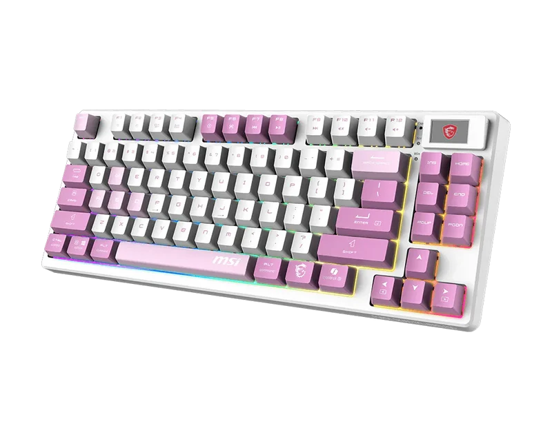 Tastiera Gaming MSI FORGE GK600 TKL Wireless Violet Meccanica Switch Lineari Hot-Swap RGB Bluetooth 2.4GHz USB-C Display 1.06" Batteria 4000mAh