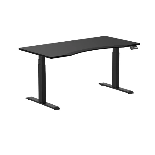 Desky Alpha Dual Sit Stand Gaming Desk - Ergo Edge / 1500x750mm / Matte Black