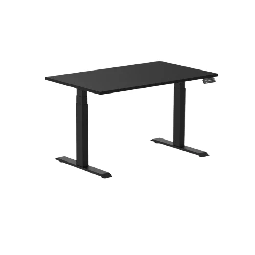 Desky Alpha Dual Sit Stand Gaming Desk - Straight Edge / 1200x750mm / Matte Black