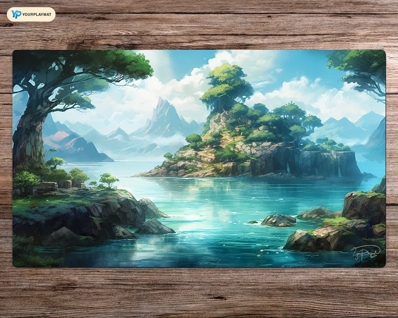 Tree's Treasure Island - MTG Spielmatte - 24 x 14 inches - MTG Geschenke - MTG Zubehör - Magie Tischmatte