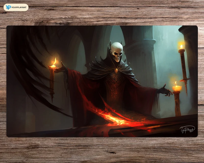 Candlelit Demon - MTG Spielmatte - 24 x 14 inches - MTG Geschenke - MTG Zubehör - Magie Tischmatte
