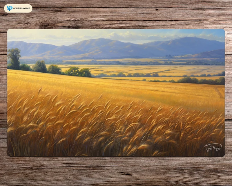 Wheat Fields Plains Serenade - MTG Spielmatte - 24 x 14 inches - MTG Geschenke - MTG Zubehör - Magie Tischmatte - Stitched Playmat