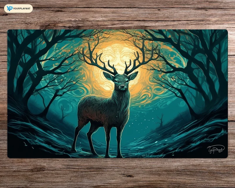Calming Serenity of the Forest Guardian - MTG Spielmatte - 24 x 14 inches - MTG Geschenke - MTG Zubehör - Magie Tischmatte