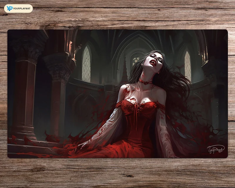 Crimson Tears - MTG Spielmatte - 24 x 14 inches - MTG Geschenke - MTG Zubehör - Magie Tischmatte