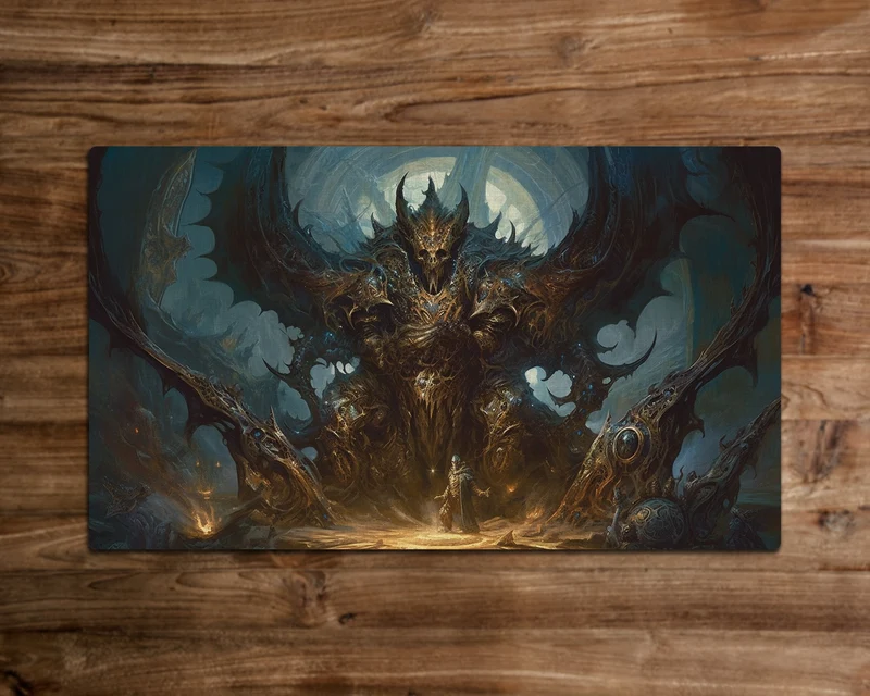The Warrior and the Colossus - MTG Playmat - 24 x 14 inches -Playmat for TCG - Handcrafted