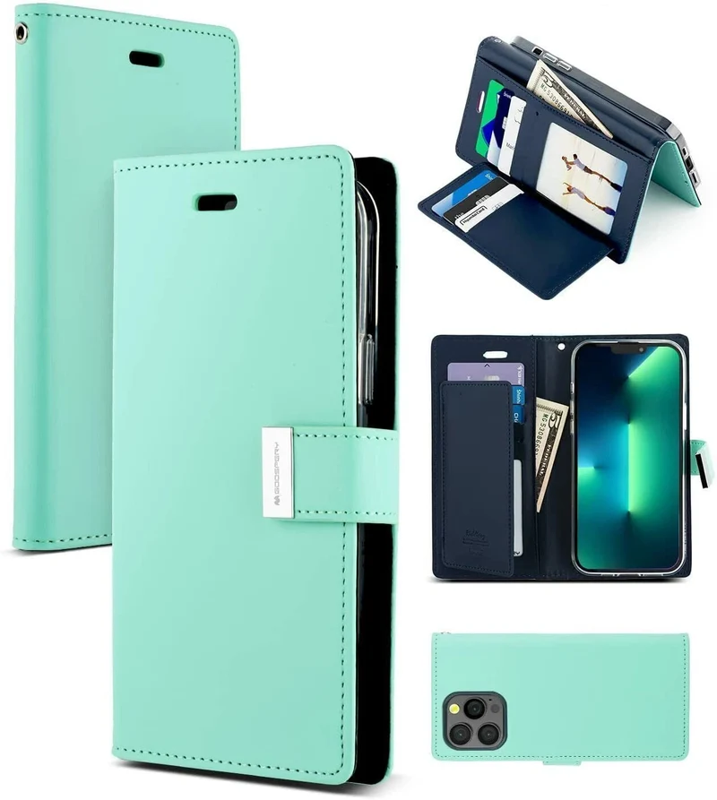 Goospery Rich Diary case for iPhone 15 - Mint