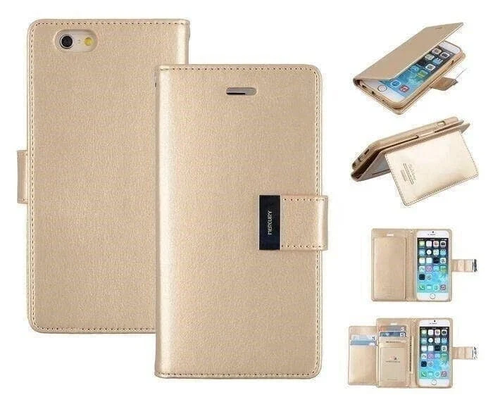 Goospery Rich Diary case for iPhone 15 Pro - Gold