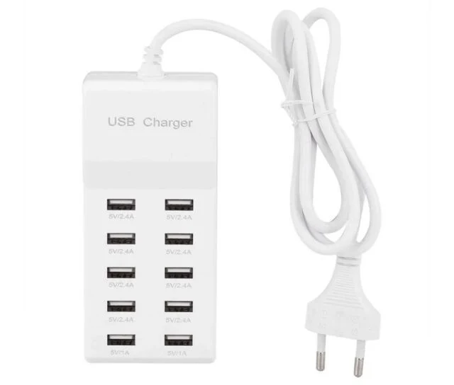 CARICABATTERIE 10 POSTI RAPIDO USB 10A08