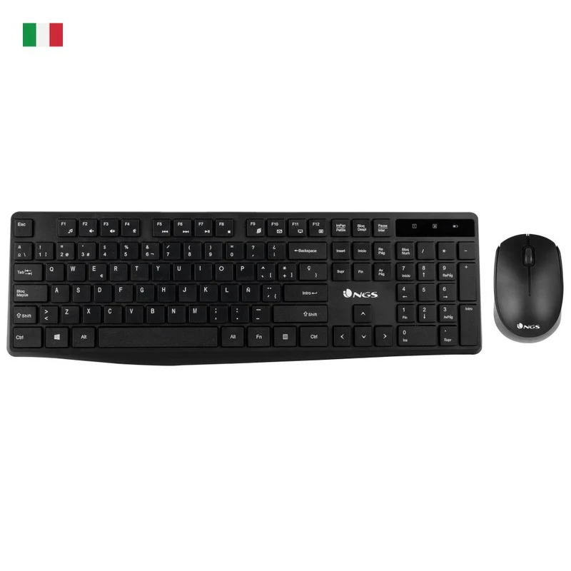 NGS Kit Tastiera + Mouse Wireless Allure Nera