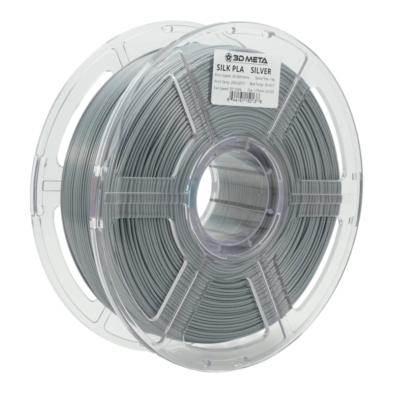 3D META Silk PLA 3D Printing Filament - Silver