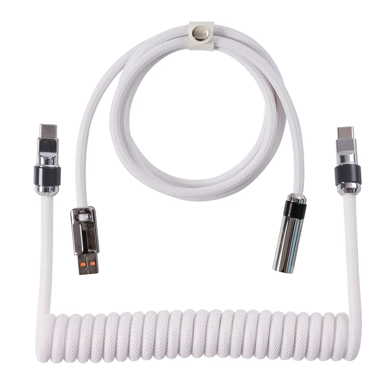 Wraith Bidirectional Coiled Cable White